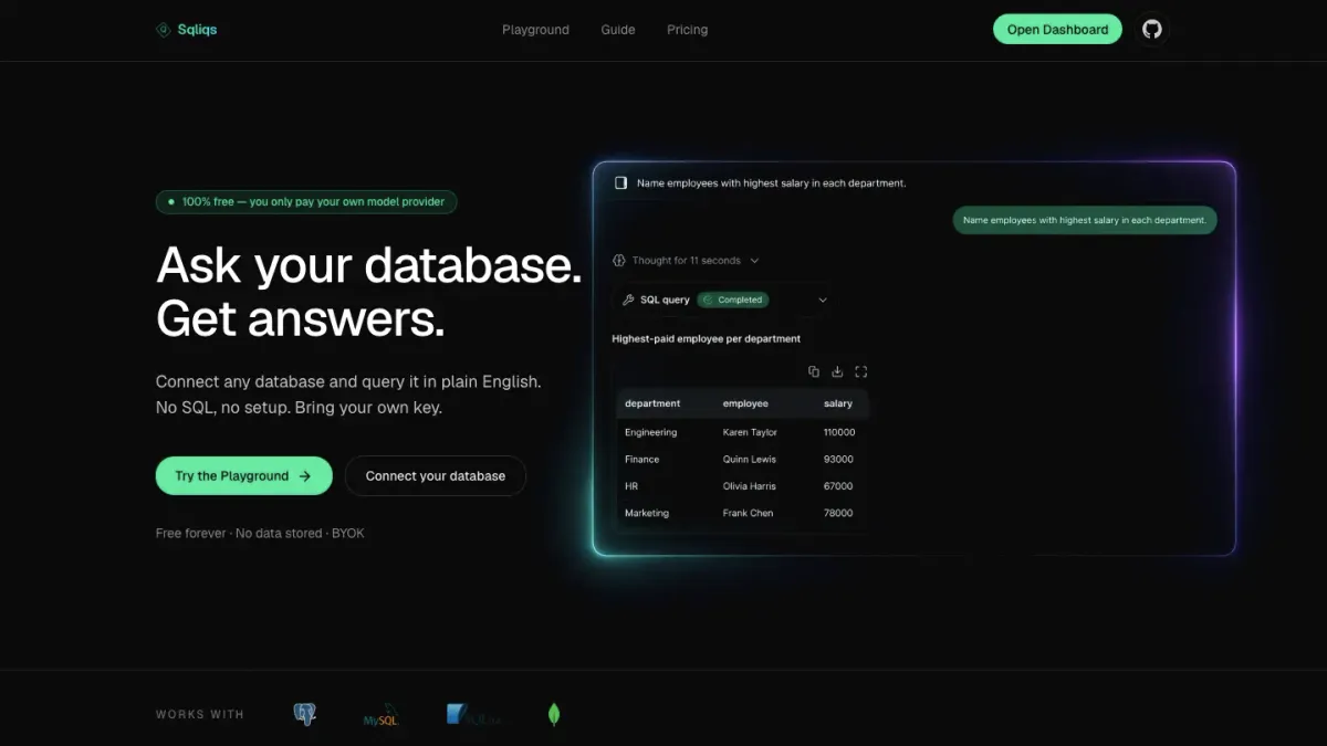 Sqliqs — Query your database in plain English